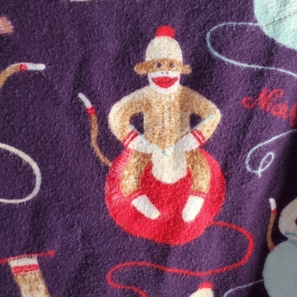 Nick and Nora Sock Monkey Sleep Top - Picture 7 of 8